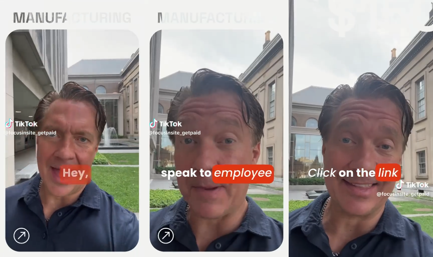 Three frames from Jim's CEO video